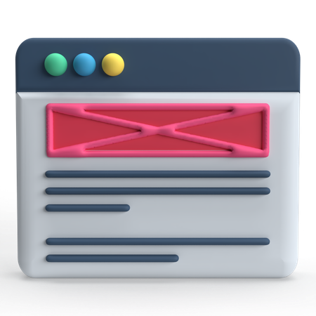 Webpage UI  3D Icon