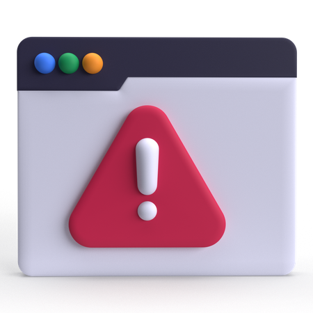 Webpage warning  3D Icon