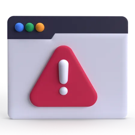 Webpage warning  3D Icon