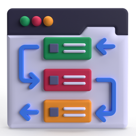 웹페이지 작업흐름  3D Icon