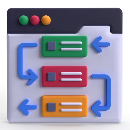 웹페이지 작업흐름  3D Icon