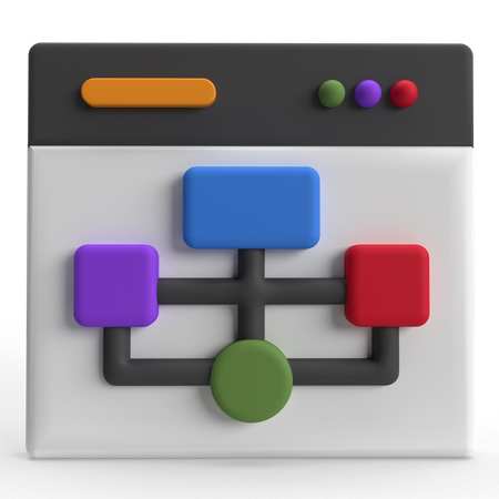 웹페이지 작업흐름  3D Icon