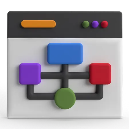 웹페이지 작업흐름  3D Icon