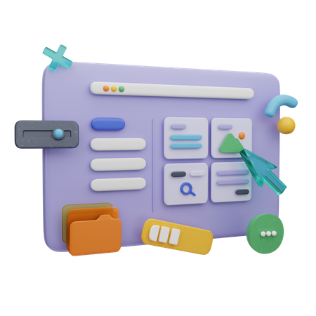 Website Admin Dashboard  3D Icon
