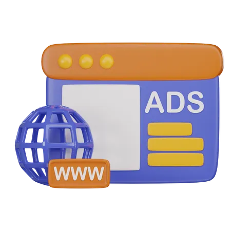 Website Ads  3D Icon