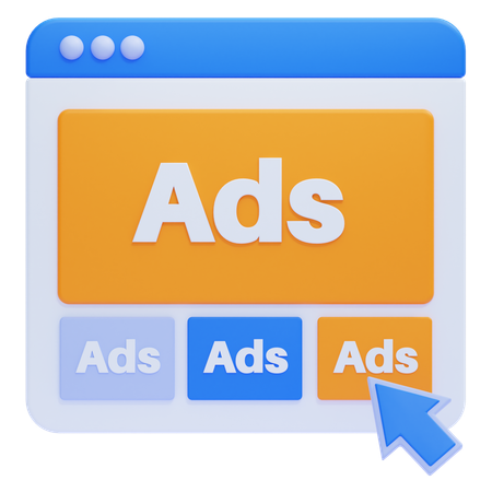 Website Ads  3D Icon