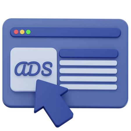 Website Ads  3D Icon