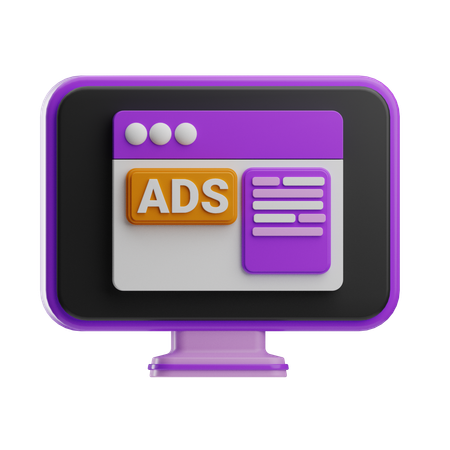 Website Ads  3D Icon