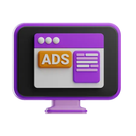 Website Ads  3D Icon