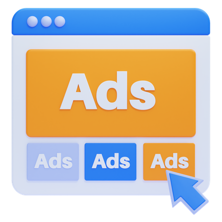 Website Ads  3D Icon