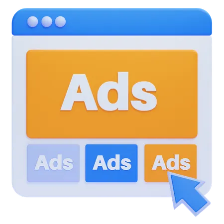 Website Ads  3D Icon