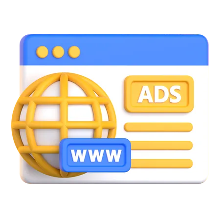 Website Ads  3D Icon