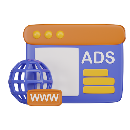 Website Ads  3D Icon