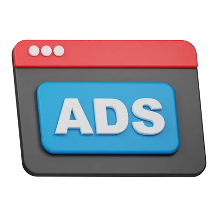 Website Ads  3D Icon