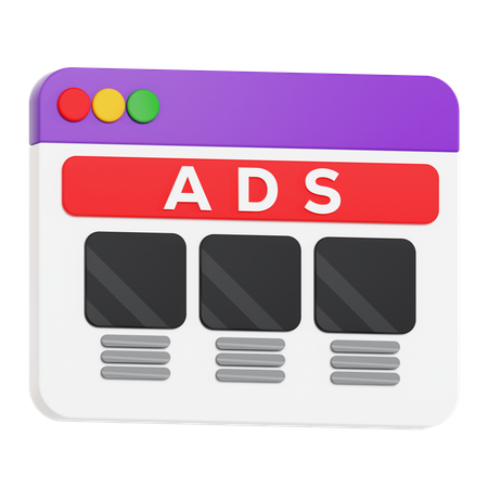 Website Ads  3D Icon