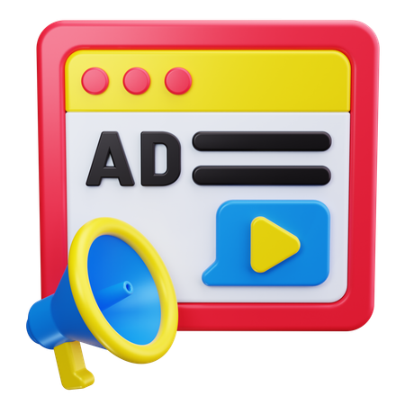 Website Ads  3D Icon