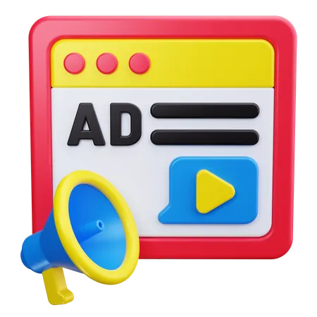 Website Ads  3D Icon