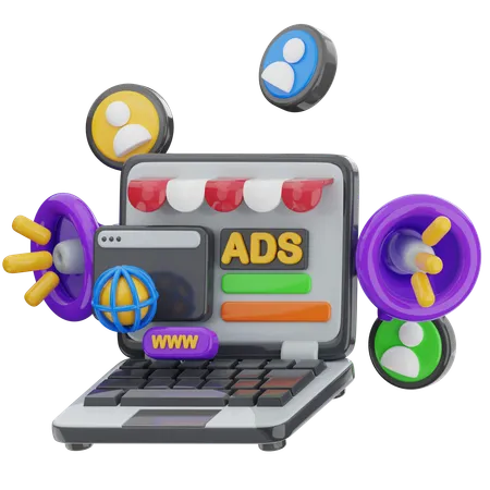 Website Ads  3D Icon