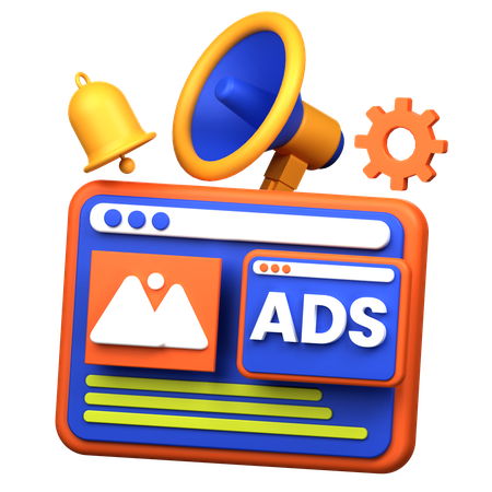 Website Ads  3D Icon