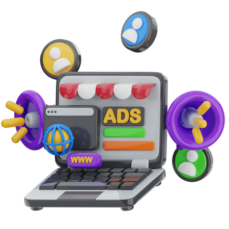 Website Ads  3D Icon