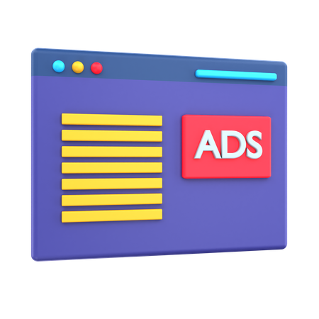 Website Advertisement  3D Icon