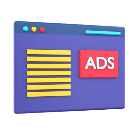Website Advertisement 3D Icon