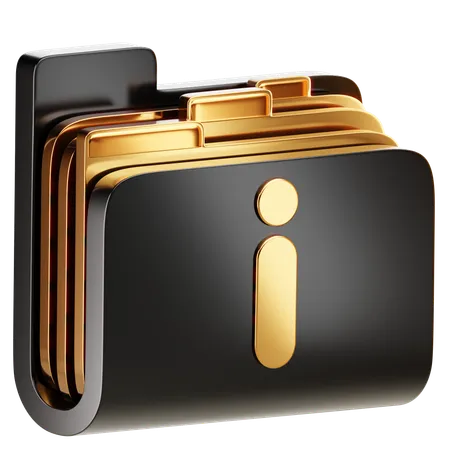 A Folder Icon With An I Inside A Circle Or An Information Symbol Organizing Items With Additional Details Or Information 3D Icon