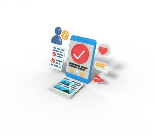 3 D Illustration Of Website Approve 3D Icon