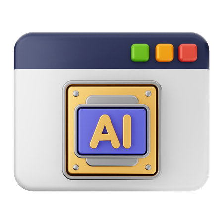 Website Artificial Intelligence  3D Icon