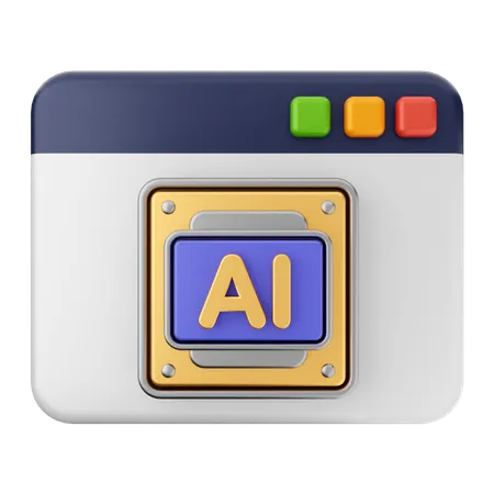 Website Artificial Intelligence  3D Icon