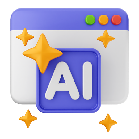 Website Artificial Intelligence  3D Icon