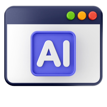 Website Artificial Intelligence  3D Icon