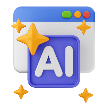 Website Artificial Intelligence  3D Icon