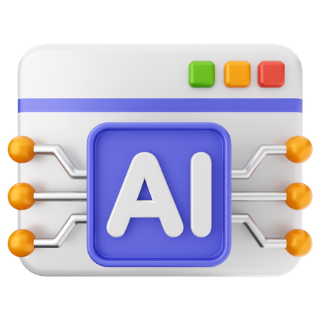 Website Artificial Intelligence  3D Icon