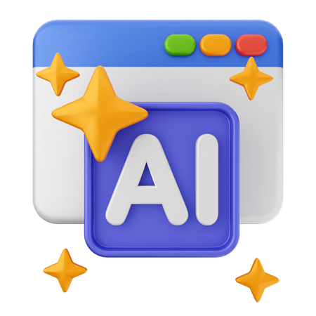 Website Artificial Intelligence  3D Icon