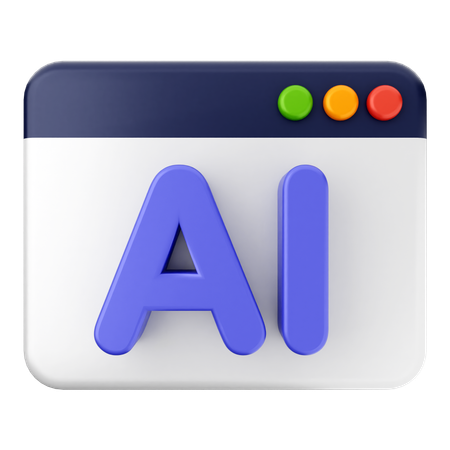 Website Artificial Intelligence  3D Icon