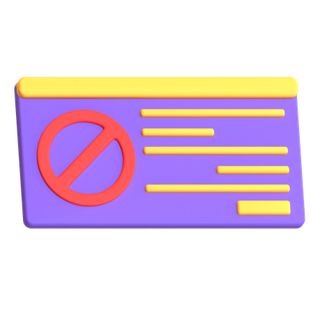 Website Block  3D Icon