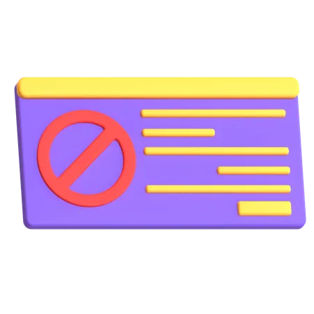 Website Block  3D Icon