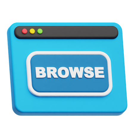 웹사이트 브라우저  3D Icon