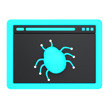 Website bug  3D Icon