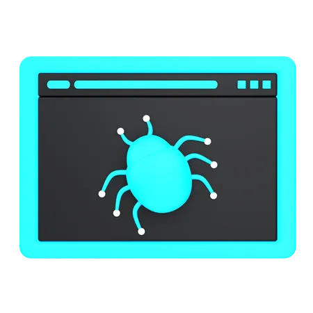 Website bug  3D Icon