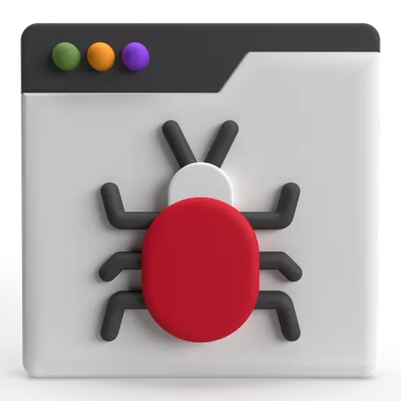 Website Bug  3D Icon