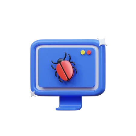 3 D Website Bug Icon Illustration 3D Icon
