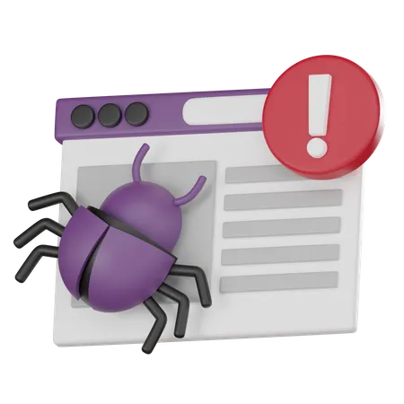 Website Bug Alert  3D Icon