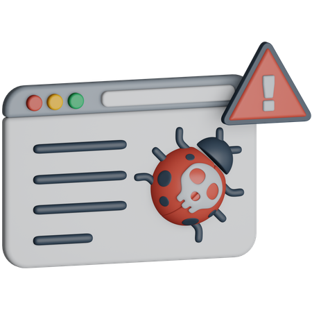 Website Bug Alert  3D Icon