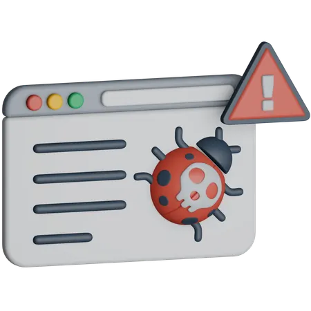 Website Bug Alert  3D Icon