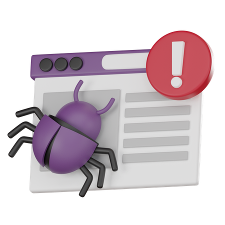 Website Bug Alert  3D Icon