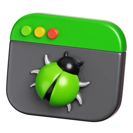 Website Bug Virus  3D Icon