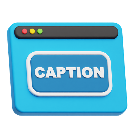Website Caption  3D Icon