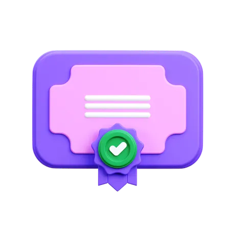 Website Certificate  3D Icon